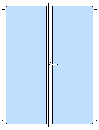 Kétszárnyú főbejárati ajtó