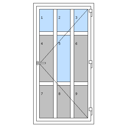 Egyszárnyú műanyag bejárati ajtók - L2 típus