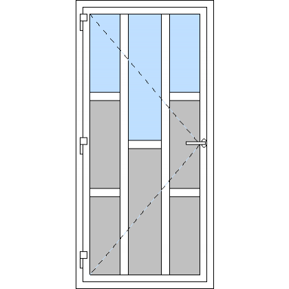 Egyszárnyú műanyag bejárati ajtó, kifelé nyíló - I3 típus