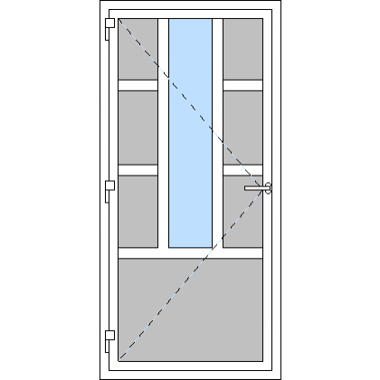 Egyszárnyú műanyag bejárati ajtó, kifelé nyíló - M2 típus