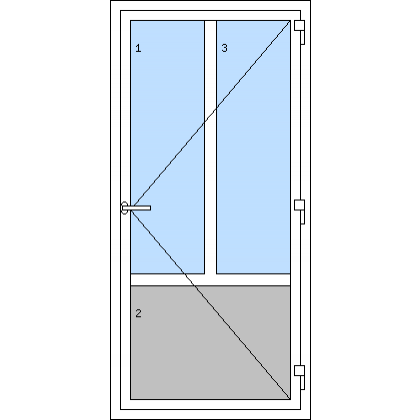 Egyszárnyú műanyag bejárati ajtók - D2 típus