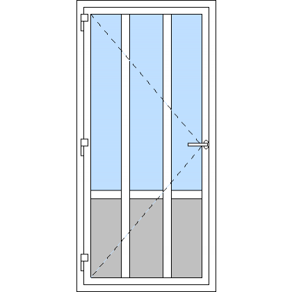Egyszárnyú műanyag bejárati ajtó, kifelé nyíló - T2 típus