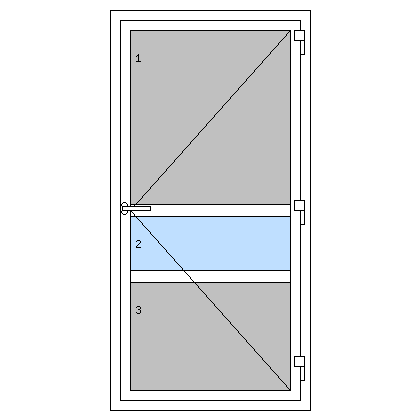 Egyszárnyú műanyag bejárati ajtók - P2 típus