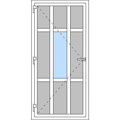 Egyszárnyú műanyag bejárati ajtó, kifelé nyíló - L1 típus