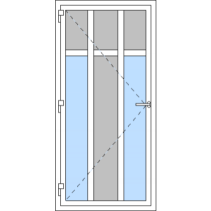 Egyszárnyú műanyag bejárati ajtó, kifelé nyíló - R4 típus