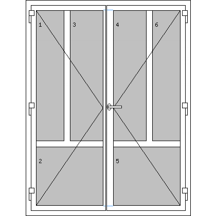 Kétszárnyú műanyag bejárati ajtó - D3 típus