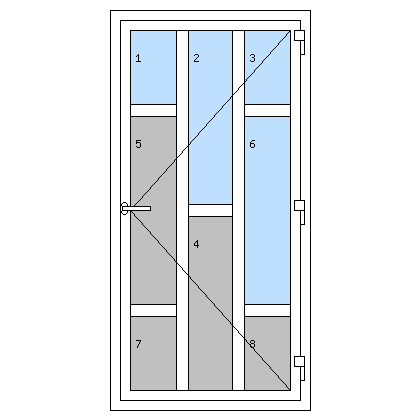 Egyszárnyú műanyag bejárati ajtók - I5 típus