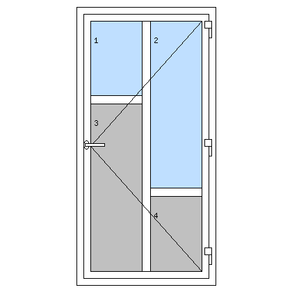 Egyszárnyú műanyag bejárati ajtók - J2 típus