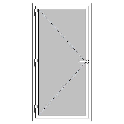 Egyszárnyú műanyag bejárati ajtó, kifelé nyíló - A2 típus