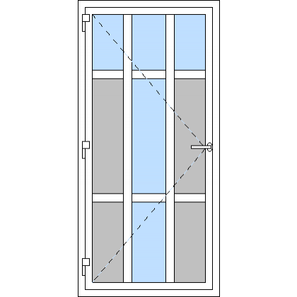 Egyszárnyú műanyag bejárati ajtó, kifelé nyíló - L3 típus