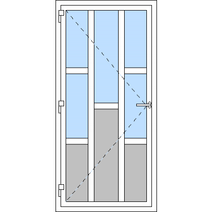 Egyszárnyú műanyag bejárati ajtó, kifelé nyíló - I2 típus