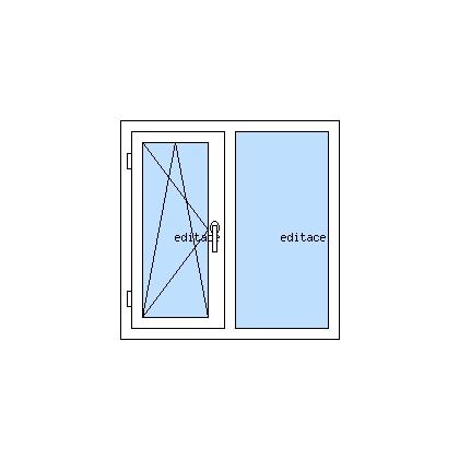 Kétszárnyú műanyag ablak tokosztóval - A bal szárny bukó-nyíló, a jobb szárny fix