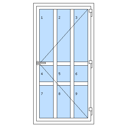 Egyszárnyú műanyag bejárati ajtók - V1 típus