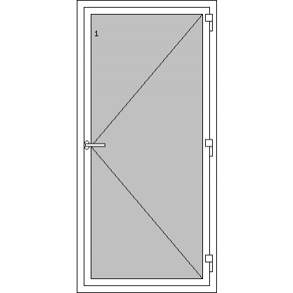 Egyszárnyú műanyag bejárati ajtók - A2 típus