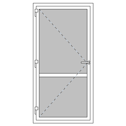 Egyszárnyú műanyag bejárati ajtó, kifelé nyíló - B3 típus