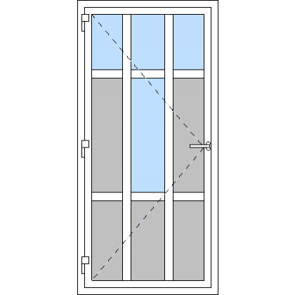 Egyszárnyú műanyag bejárati ajtó, kifelé nyíló - L2 típus
