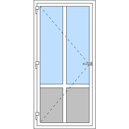 Egyszárnyú műanyag bejárati ajtó, kifelé nyíló - E2 típus
