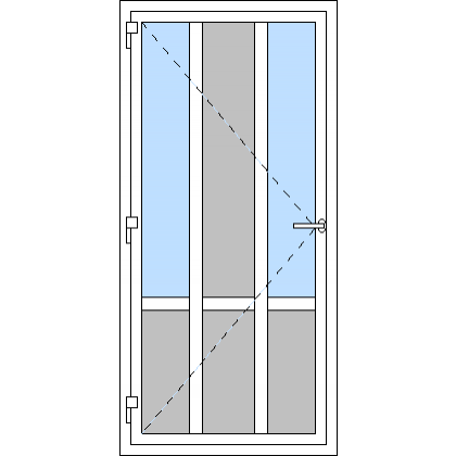 Egyszárnyú műanyag bejárati ajtó, kifelé nyíló - T3 típus