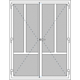 Kétszárnyú műanyag bejárati ajtó, kifelé nyíló - D3 típus