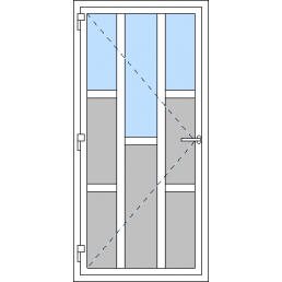 Egyszárnyú műanyag bejárati ajtó, kifelé nyíló - I3 típus
