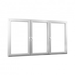 REHAU Smartline+ háromszárnyú műanyag ablak tokosztóval 2360 x 1540