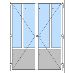 Kétszárnyú műanyag bejárati ajtó - D2 típus