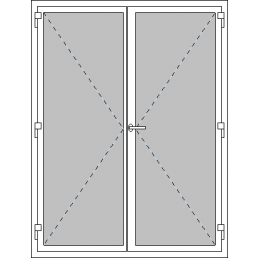 Kétszárnyú műanyag bejárati ajtó, kifelé nyíló - A2 típus