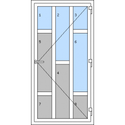 Egyszárnyú műanyag bejárati ajtók - I5 típus