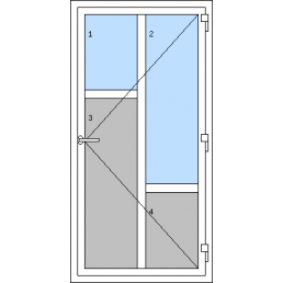 Egyszárnyú műanyag bejárati ajtók - J2 típus