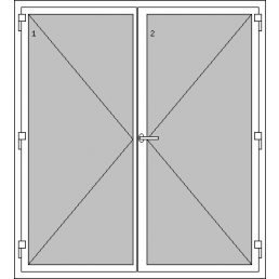 Kétszárnyú műanyag bejárati ajtók - A2 típus