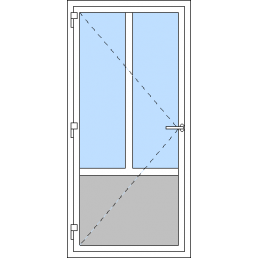 Egyszárnyú műanyag bejárati ajtó, kifelé nyíló - D2 típus