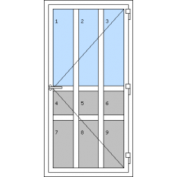 Egyszárnyú műanyag bejárati ajtók - V3 típus