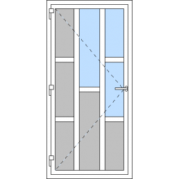 Egyszárnyú műanyag bejárati ajtó, kifelé nyíló - I5 típus