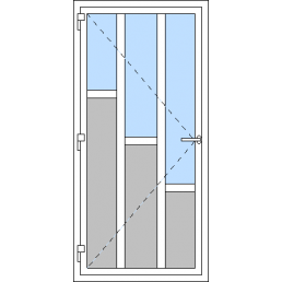 Egyszárnyú műanyag bejárati ajtó, kifelé nyíló - K2 típus