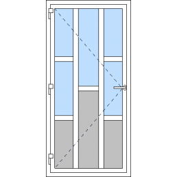 Egyszárnyú műanyag bejárati ajtó, kifelé nyíló - I2 típus