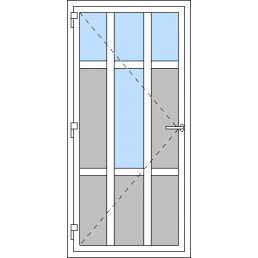 Egyszárnyú műanyag bejárati ajtó, kifelé nyíló - L2 típus