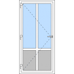 Egyszárnyú műanyag bejárati ajtó, kifelé nyíló - E2 típus