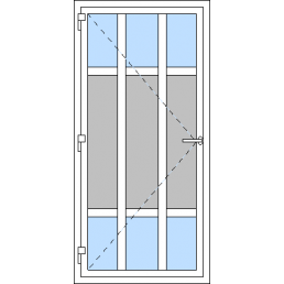 Egyszárnyú műanyag bejárati ajtó, kifelé nyíló - R8 típus