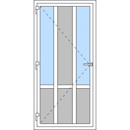 Egyszárnyú műanyag bejárati ajtó, kifelé nyíló - T3 típus